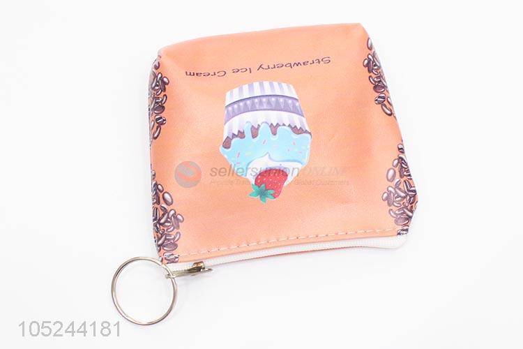 Bottom price mini pu printed coin wallet