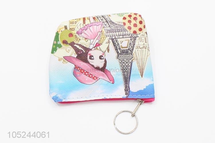 Low price mini pu printed coin wallet