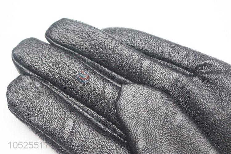 Promotional custom men pu gloves winter warm gloves