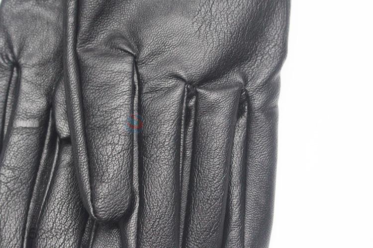 Promotional custom men pu gloves winter warm gloves