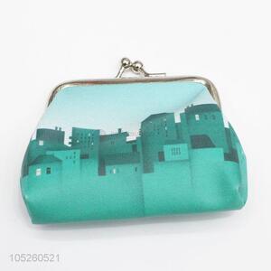 Mini Green House Printing Lovely PU Leather Coin Purse