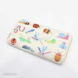 Hot Selling PU Leather Cartoon Insect Pattern Wallet Women Purse