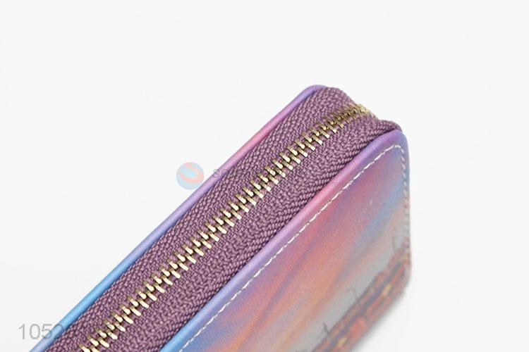 Ladies Wallet Women Famous Building Long Section Europe Zipper Wallet