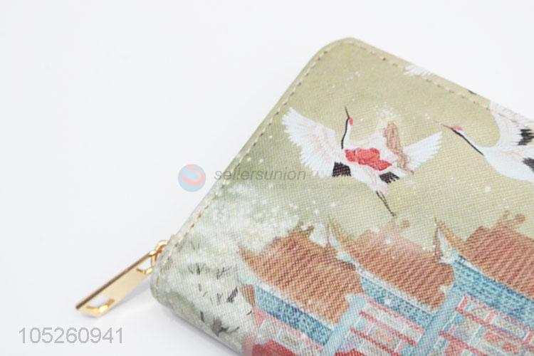 Wholesale Classical Painting Purse Long Wallet Women