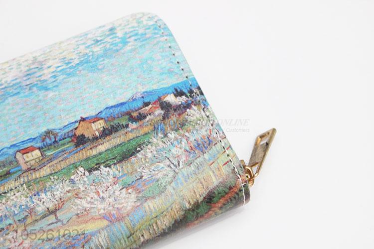 New Promotion Gift Art Painting Purse Ladies Women Wallet