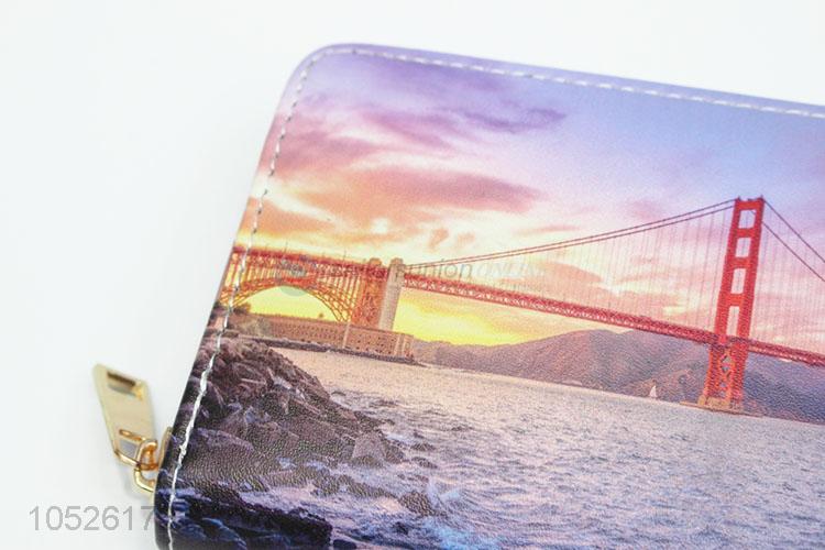 Latest Design Golden Gate Bridge Pattern Clutch Purse/Women Wallet