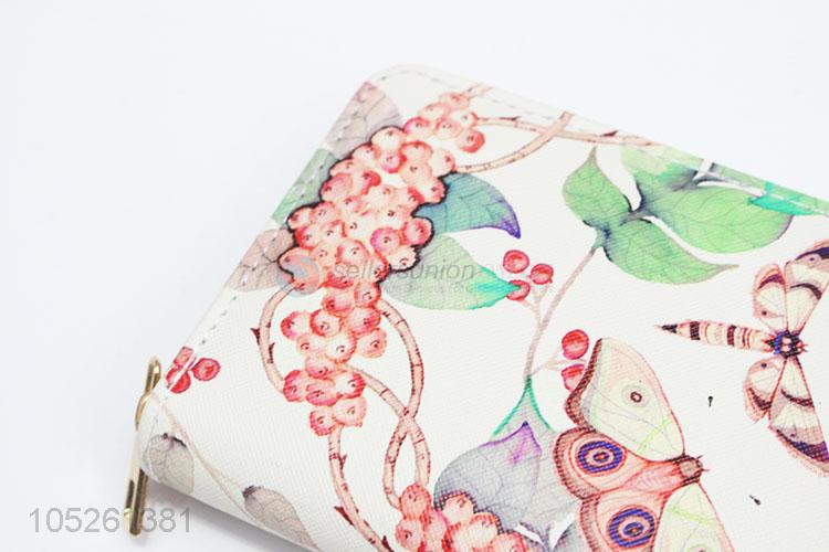 Beautiful Butterfly Pattern Long Section PU Leather Women Wallet