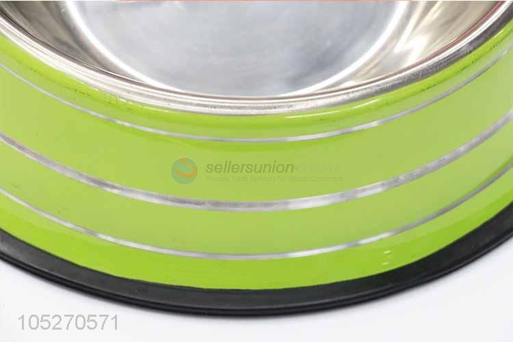 Classical Stainless Steel Bowl Anti Slip Cats Puppy Travel Feeding Feeder Food