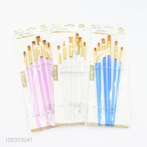 Factory Price 6pcs Flat Head Watercolor Drawing Paintbrush Art Supplies