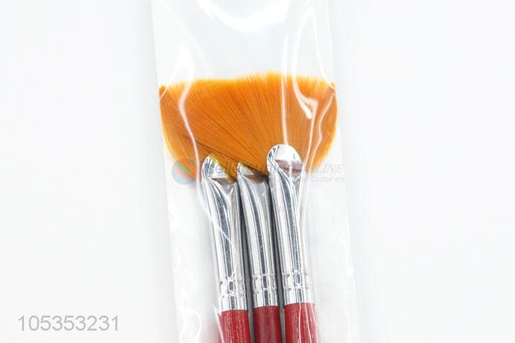 Good Sale 3pcs Sector Shape Watercolor Oil Painting Artists Brushes