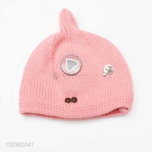 Top Sale Pink Knitting Cap for Girl Children