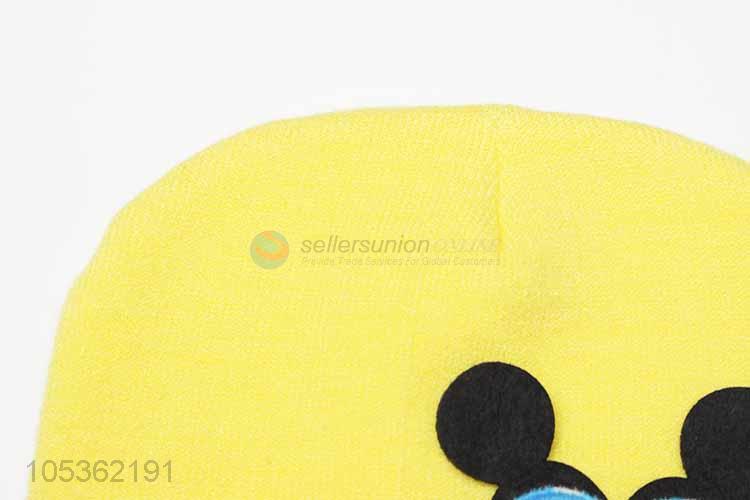 New Style Yellow Knitting Cap for Girl Children