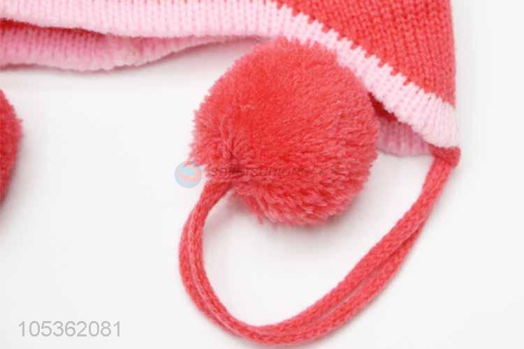 China Wholesale Knitted Kids Winter Baby Cartoon Bear Hats