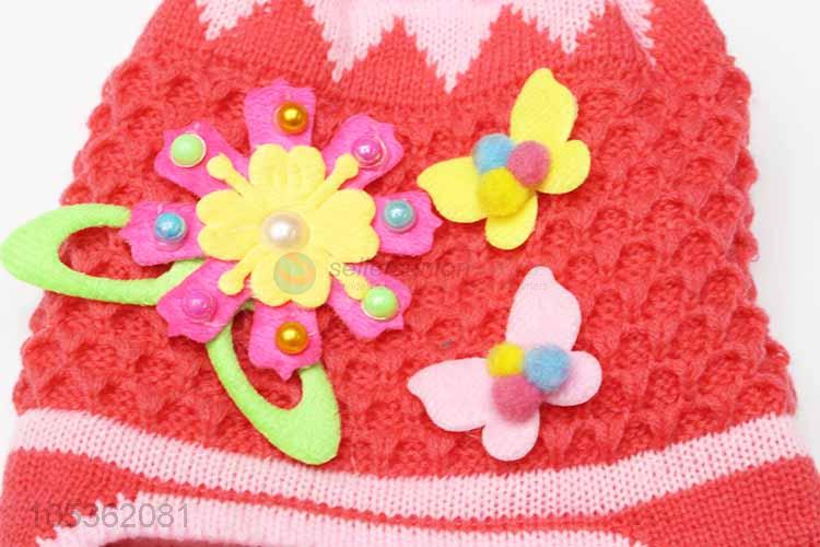 China Wholesale Knitted Kids Winter Baby Cartoon Bear Hats