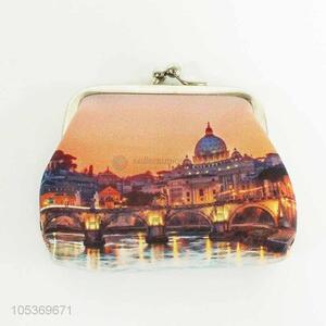 Wholesale Famous Building Printed Lipstick PU Leather Coin Purse