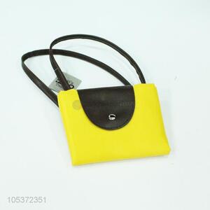 Hot sale yellow folding PVC handbag travel bag