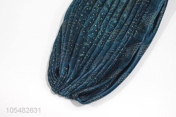 Wholesale custom headwear pleated glitter head kerchief