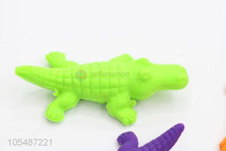 High quality promotional crocodile shape colorful children erasers