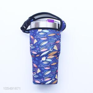 Low price stainless steel thermos bottle with fish printed cloth bag