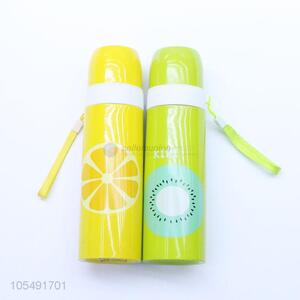 Lovely design portable fruit printed stainless steel thermos bottle