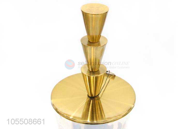 Professional factory supply golden home decor iron&glass crafts furnshing article