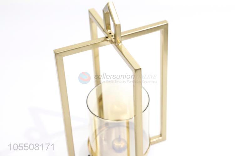 Factory sales modern indoor decor golden metal candle holder