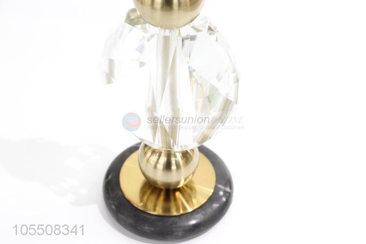 Wholesale home decor iron candlestick crystal candle holder