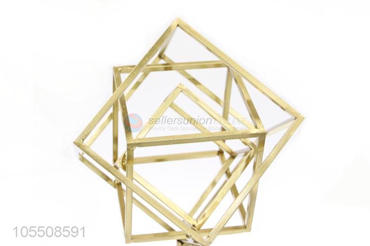 High quality golden 3D geometric iron furnishing article decoration craft