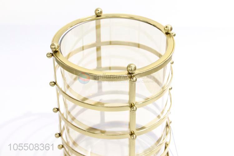 Best selling modern design golden iron metal candle holder