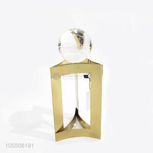 Low price golden iron furnishing article with crystal ball