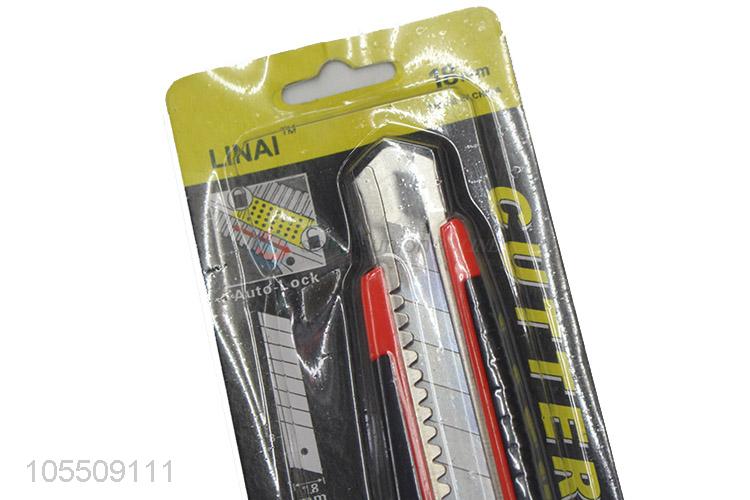 Made In China Wholesale Plastic Retractable Safety 18mm Wide Blade Cutter Utility Knife