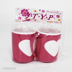 Hot Sale 2PCS Love Heart Plastic Cups