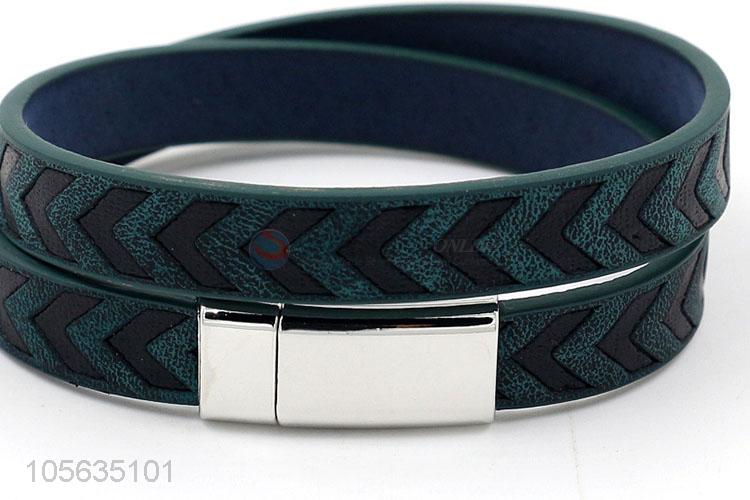 China factory new arrival mens retro leather wrap bracelets