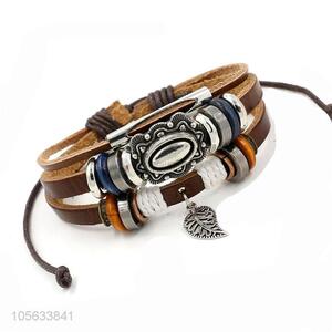 New products multilayer leather braid bracelet retro mens bracelets