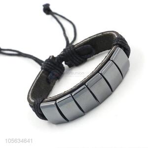 Factory wholesale retro men leather bracelet charms bracelet