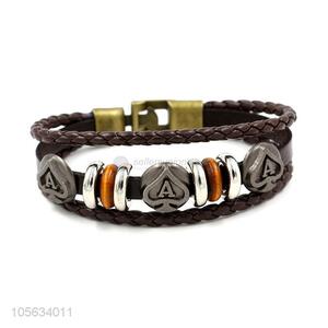 Best selling retro leather braided bracelet charms bracelets for men