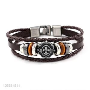 Best selling mens favor multitier retro braided rope bracelet