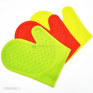 High Quality Colorful Thicken Five Fingers Oven Mitt Silicone Gloves