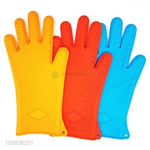 Hot Sale 280g Heat Resistant Silicone Cooking Gloves BBQ Gloves With Fingers