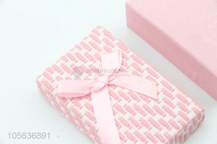 Wholesale small printed paper jewelry box with ribbon