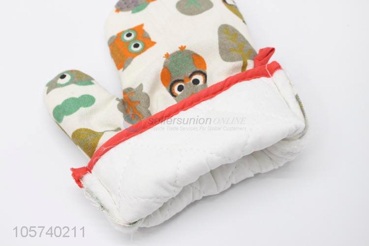 Hot New Products Cartoon Owl Pattern Thickening High Temperature Oven Glove Microwave Oven Mitt