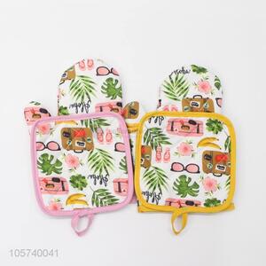 Factory Export Colorful Printed Home Gloves and Pot Pad Cooking Tools