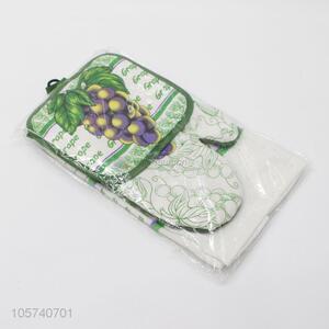 Fashion Design Colorful Printed Home Gloves and Pot Pad Cooking Tools