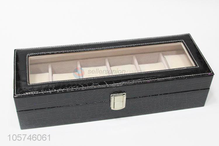 Recent design rectangle multi-grid pu ornaments storage box