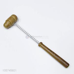 Factory promotional handheld wooden massage hammer spring body massager