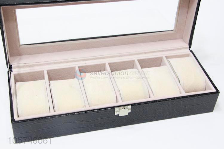 Recent design rectangle multi-grid pu ornaments storage box