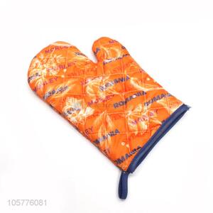 Good quality heat resistant microwave oven glove canvas printed mitt