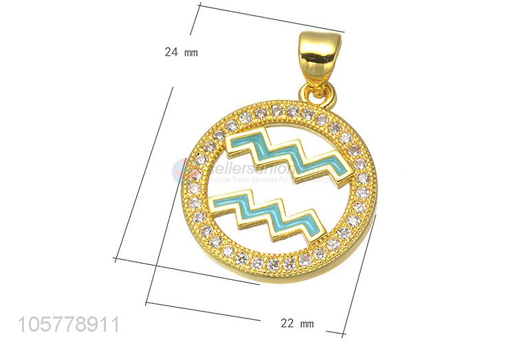 Best Quality Constellation Symbol Inlay Zircon Pendant Best Accessories