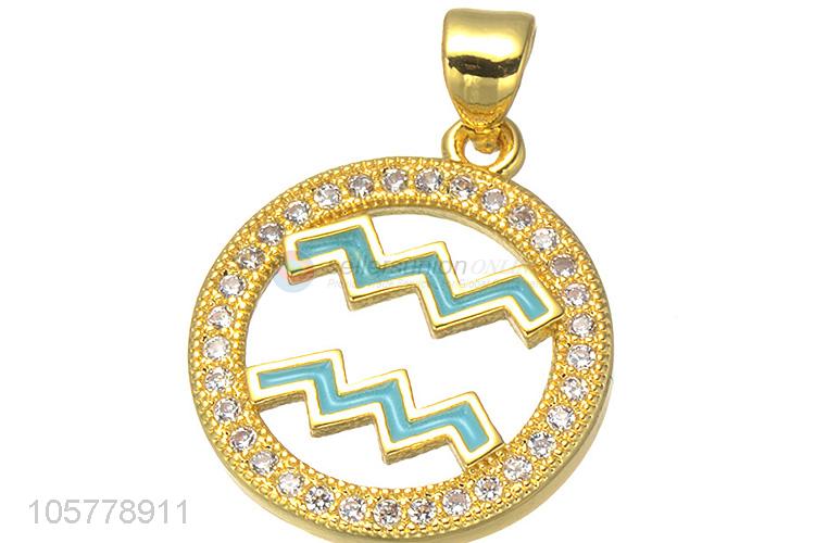 Best Quality Constellation Symbol Inlay Zircon Pendant Best Accessories