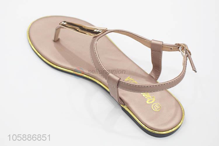 High quality fashion women pu leather thong sandal sandals